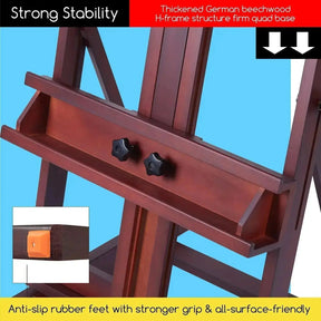 MEEDEN Classic Heavy Duty H-Frame Easel for Studio-Dark Walnut-DW01 - MetrocartsEasel