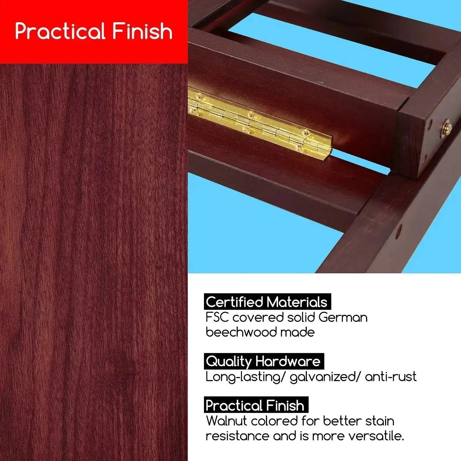 MEEDEN Classic Heavy Duty H-Frame Easel for Studio-Dark Walnut-DW01 - MetrocartsEasel