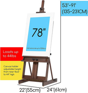 MEEDEN Classic Heavy Duty H-Frame Artist Easel-Walnut-DW01 MEEDEN