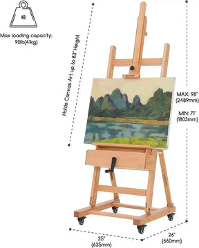 MEEDEN Deluxe Crank Adjusting Master H-Frame Easel- W15S - MetrocartsEasel