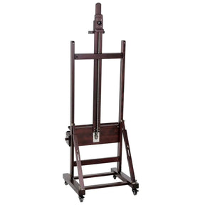 MEEDEN Deluxe Crank Adjusting Master H-Frame Easel-Dark Walnut-W15S - MetrocartsEasel