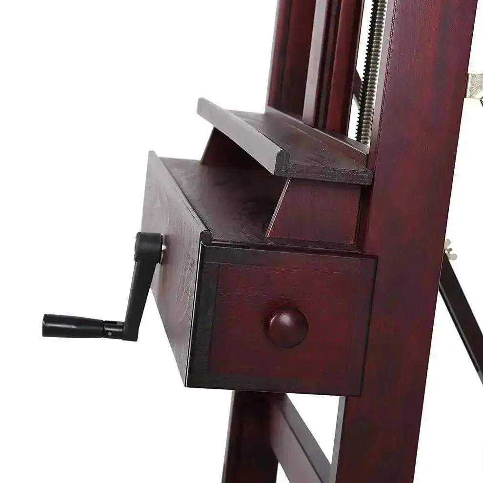 MEEDEN Deluxe Crank Adjusting Master H-Frame Easel-Dark Walnut-W15S - MetrocartsEasel