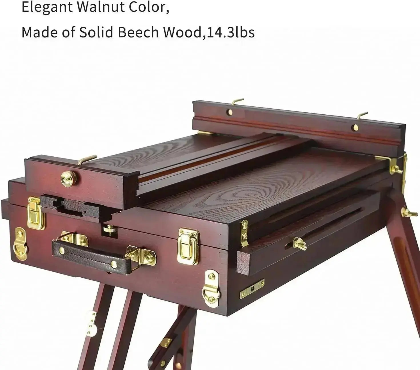 MEEDEN Foldable French Style Large Sketchbox Art Easel-Dark Walnut-HX-3 - MetrocartsEasel