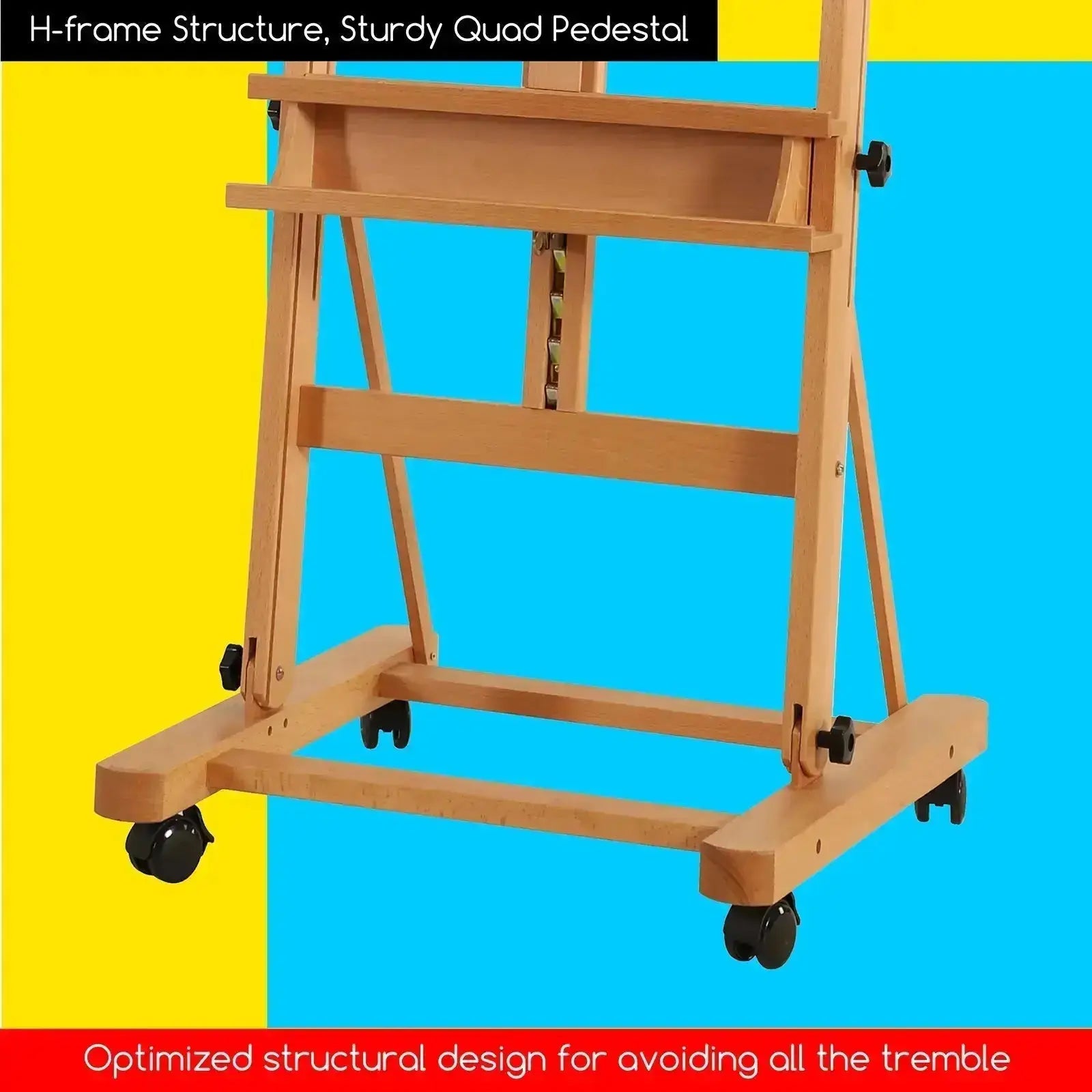 MEEDEN H-Frame Solid Beech Wood Easel-W02D - MetrocartsEasel