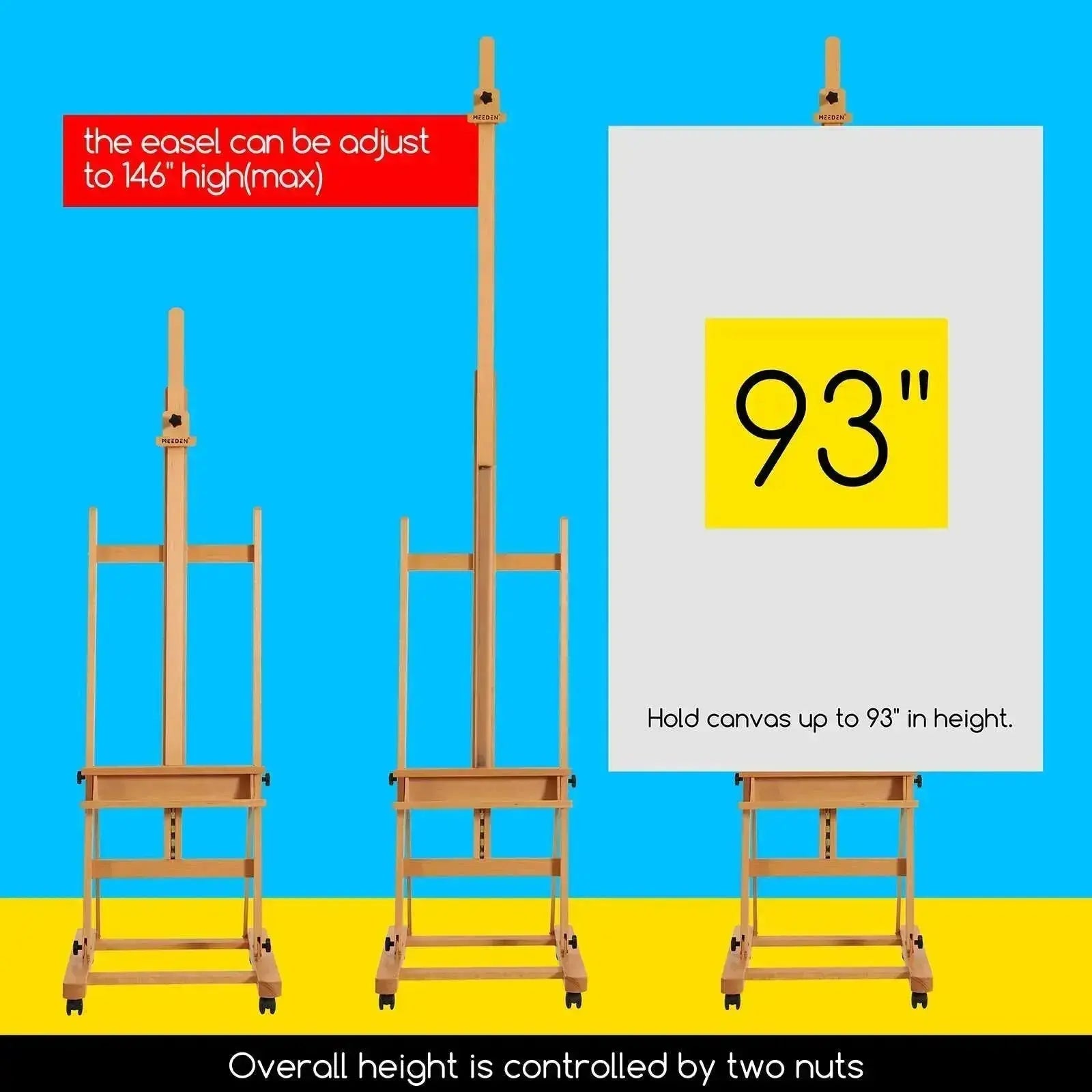 MEEDEN H-Frame Solid Beech Wood Easel-W02D - MetrocartsEasel