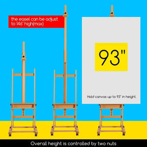 MEEDEN H-Frame Solid Beech Wood Easel-W02D - MetrocartsEasel