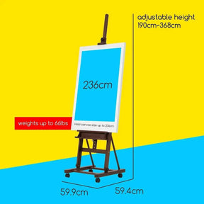 MEEDEN H-Frame Solid Beech Wood Easel-Walnut-W02D - Metrocarts