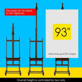 MEEDEN H-Frame Solid Beech Wood Easel-Walnut-W02D - Metrocarts