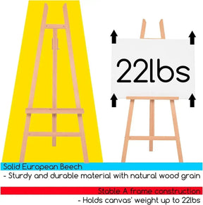 MEEDEN Large Adjustable Artist Wooden Easel-54.7 Height-W08/ES-6016 - MetrocartsEasel