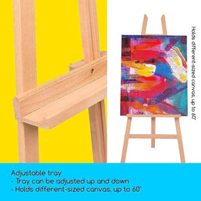 MEEDEN Large Adjustable Artist Wooden Easel-54.7 Height-W08/ES-6016 - MetrocartsEasel