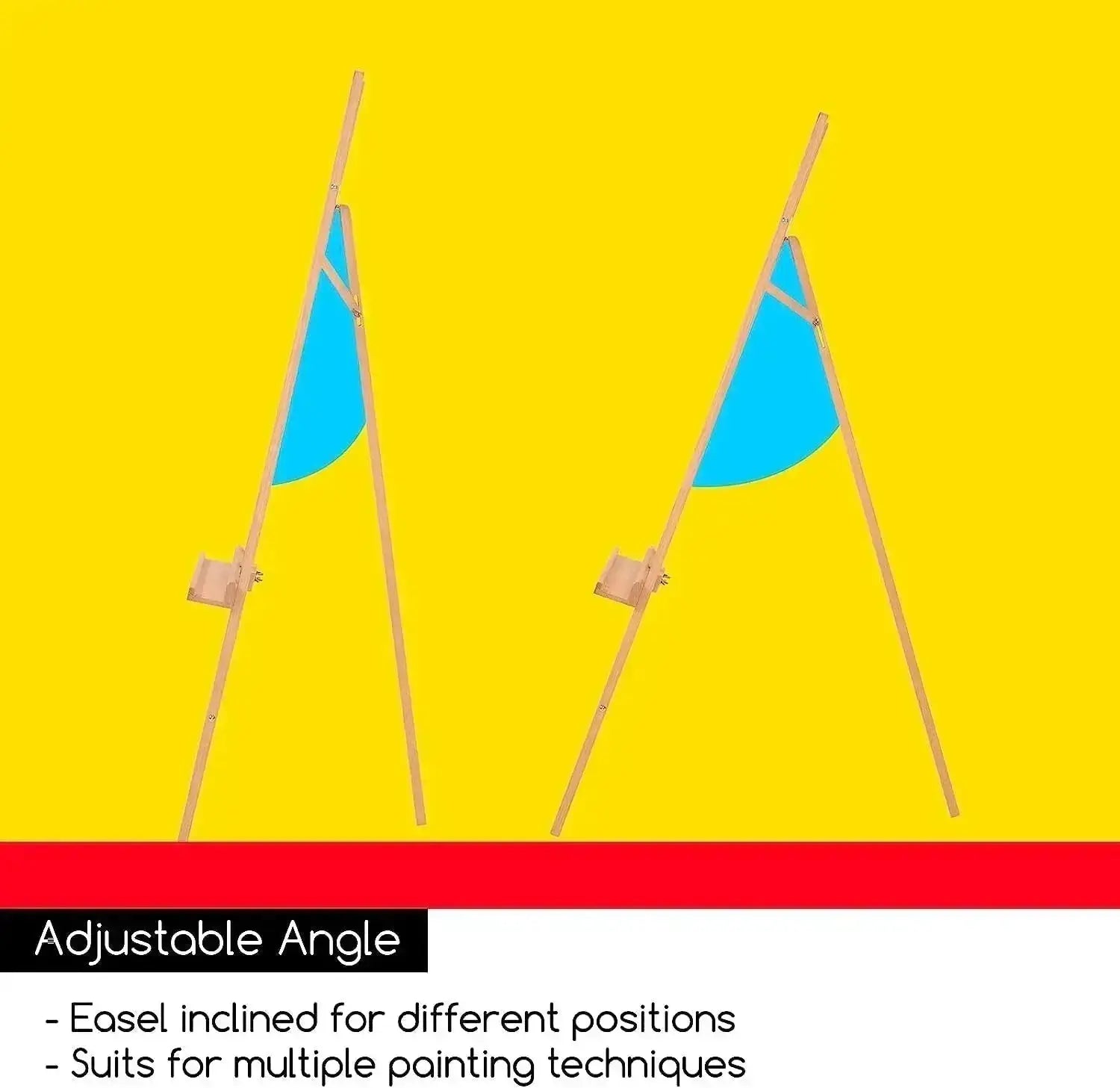 MEEDEN Large Adjustable Artist Wooden Easel-54.7 Height-W08/ES-6016 - MetrocartsEasel