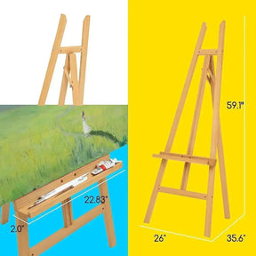 MEEDEN Large Adjustable Artist Wooden Easel, 59" Height-W08/ES-6033 - MetrocartsEasel