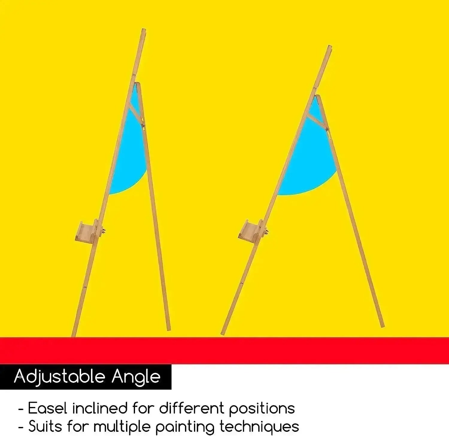 MEEDEN Large Adjustable Artist Wooden Easel, 59" Height-W08/ES-6033 - MetrocartsEasel