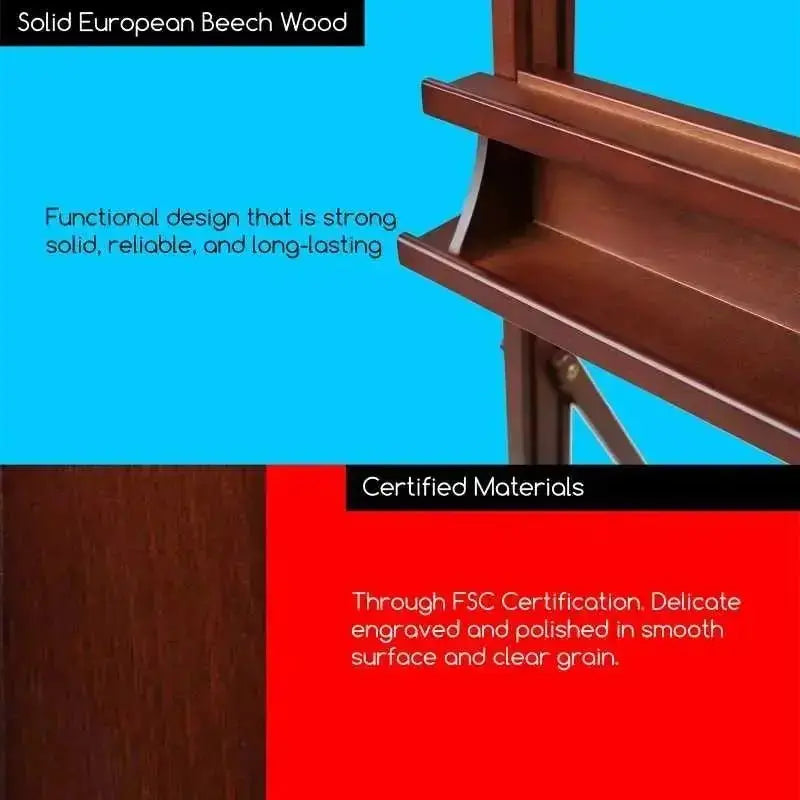 MEEDEN Large H-Frame Easel with Large Storage Tray-Walnut-W02 - MetrocartsEasel