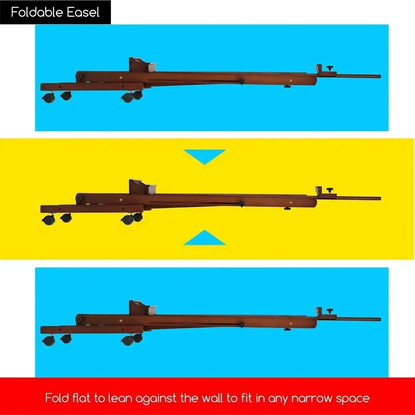 MEEDEN Large H-Frame Easel with Large Storage Tray-Walnut-W02 - MetrocartsEasel