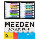 MEEDEN Pastel Acrylic Paint, 12x0.74 oz/22 ml - MetrocartsPaint