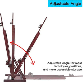 MEEDEN Studio H-Frame Easel with Large Storage Tray-Dark Walnut-W02B-B - MetrocartsEasel