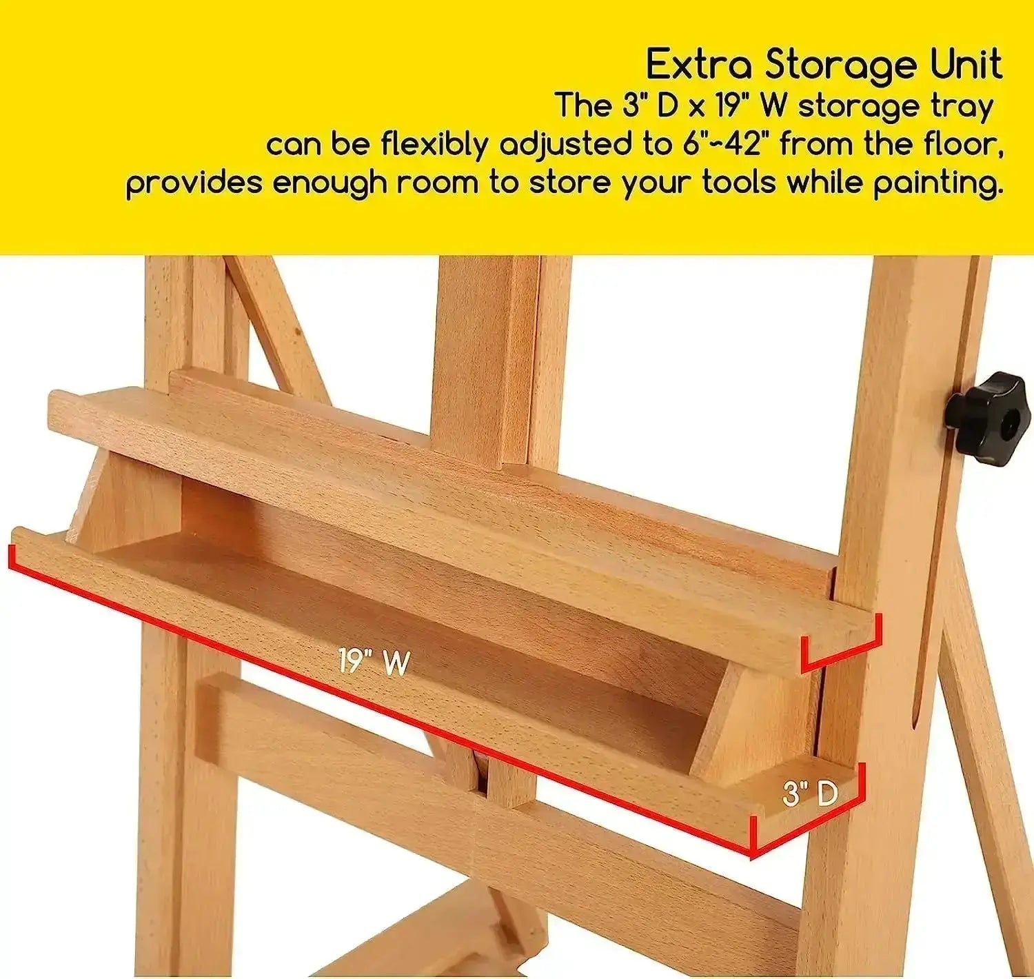 MEEDEN Studio H-Frame Easel with Large Storage Tray-W02B-B - MetrocartsEasel