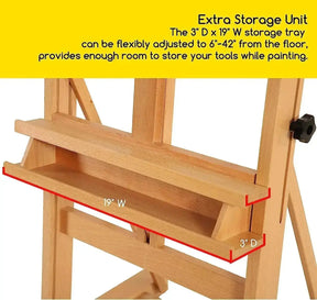 MEEDEN Studio H-Frame Easel with Large Storage Tray-W02B-B - MetrocartsEasel