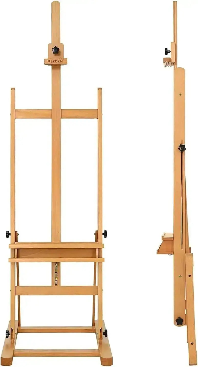 MEEDEN Studio H-Frame Easel with Large Storage Tray-W02B-B - MetrocartsEasel