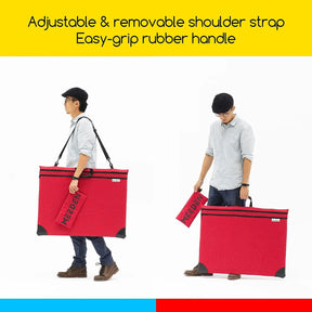 MEEDEN Studio Art Portfolio Case Water-proof with Double compartments 600D, Red, 24" X 31" MEEDEN