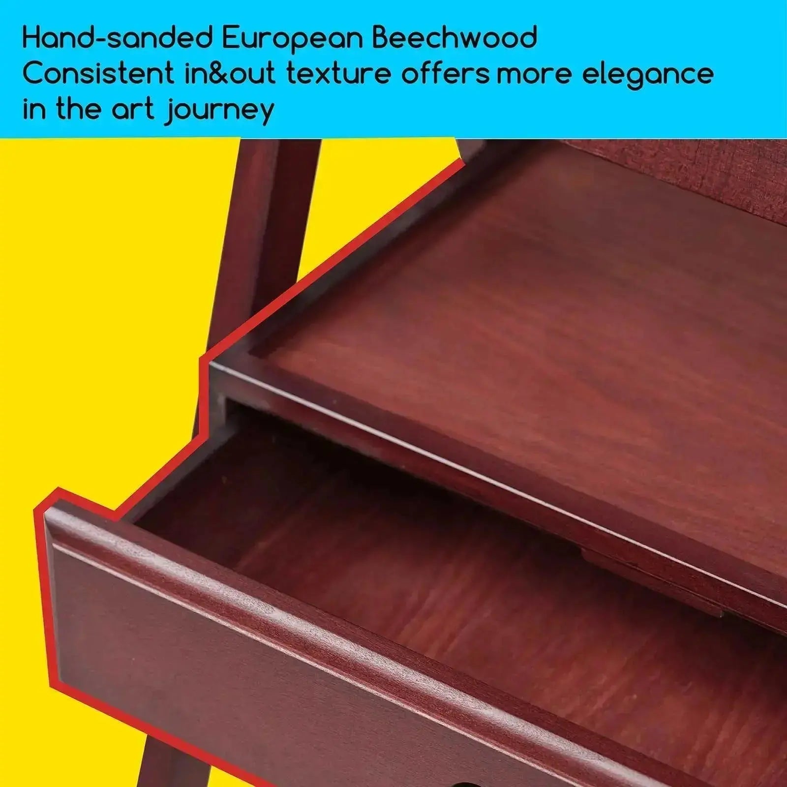 MEEDEN Studio H-Frame Easel with Storage Drawer-Dark Walnut-HJ-1A - MetrocartsEasel