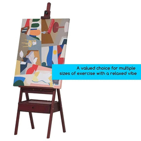 MEEDEN Studio H-Frame Easel with Storage Drawer-Dark Walnut-HJ-1A - MetrocartsEasel