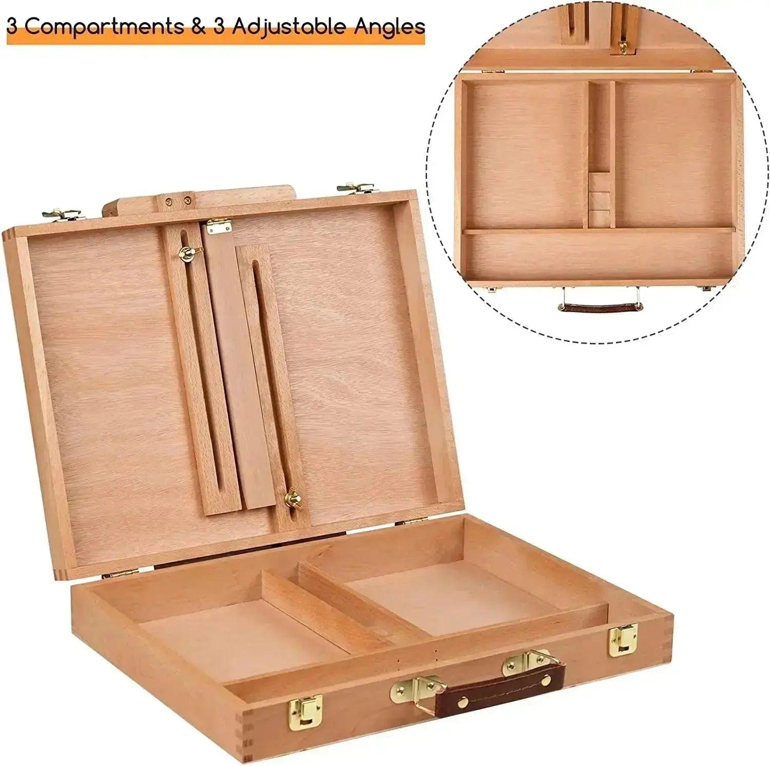 MEEDEN Tabletop Easel Sketch Box Made of Solid Beech Wood-HBX-6 - MetrocartsEasel