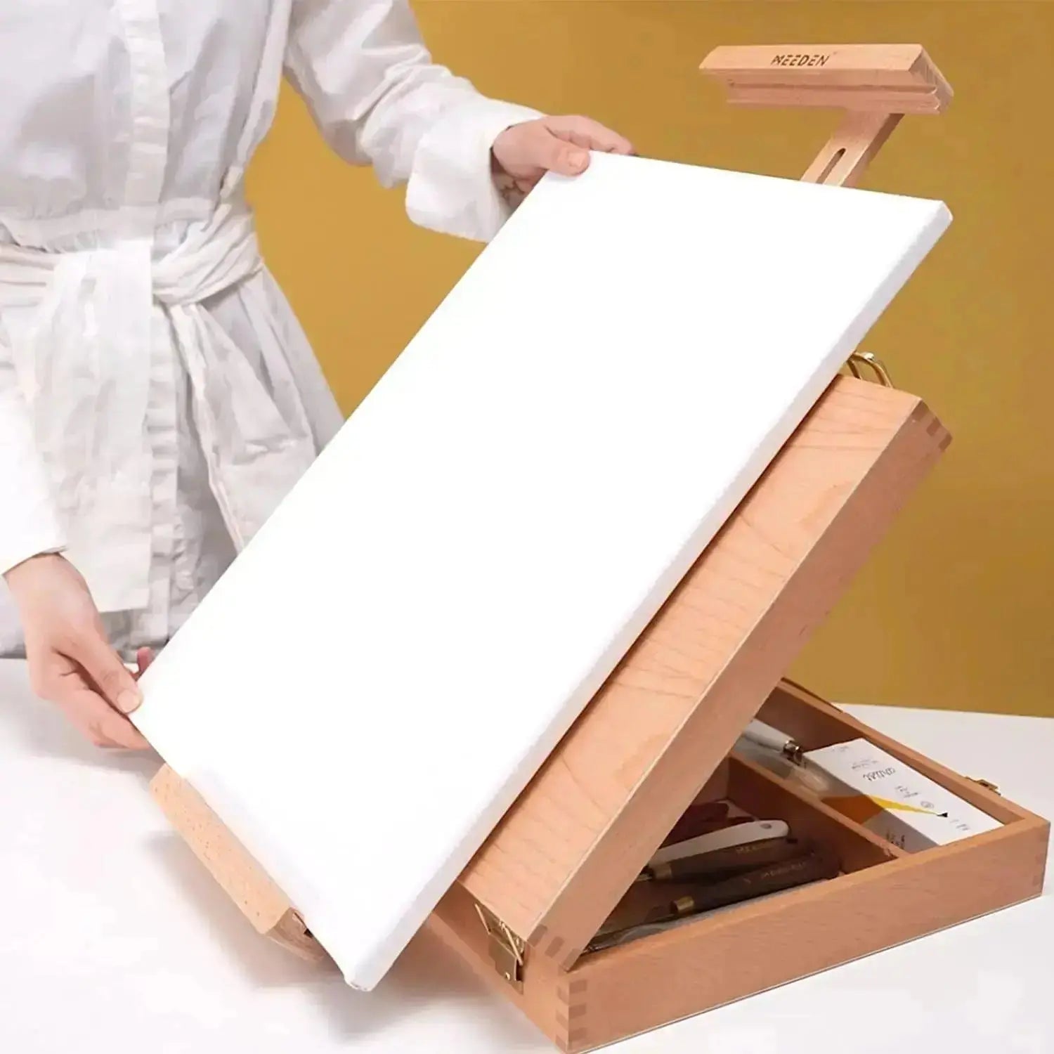 MEEDEN Tabletop Easel Sketch Box Made of Solid Beech Wood-HBX-6 - MetrocartsEasel