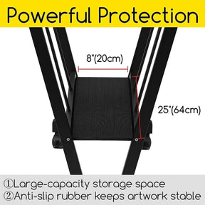 MEEDEN Wood Large Print Rack with Castors-Black - Metrocarts