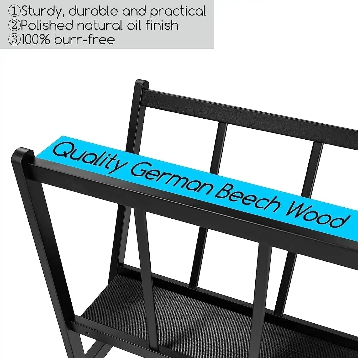 MEEDEN Wood Large Print Rack with Castors-Black - Metrocarts