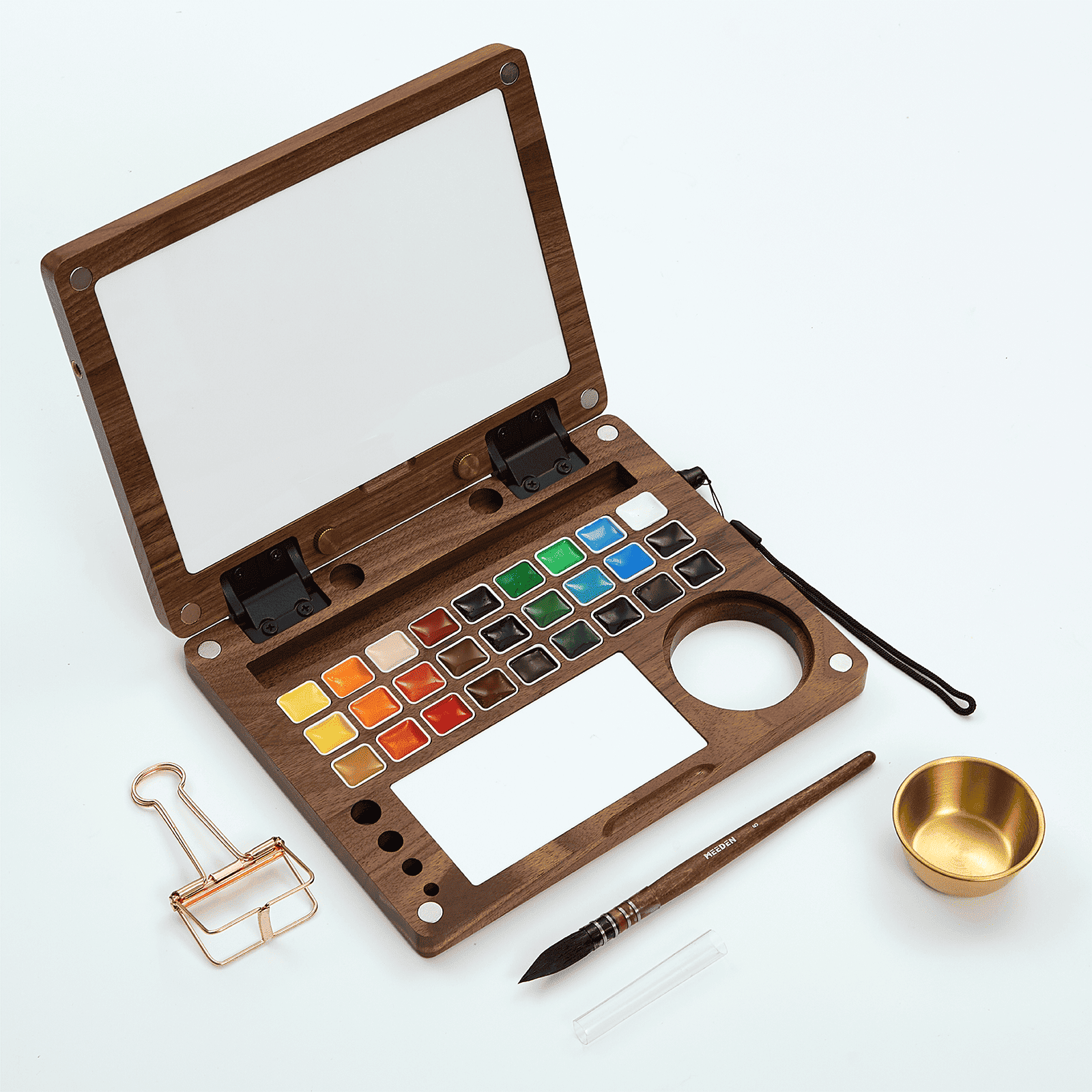 MEEDEN Premium Artist-Grade Watercolor Set - Luxury 27 Color Collection with Black Walnut Case