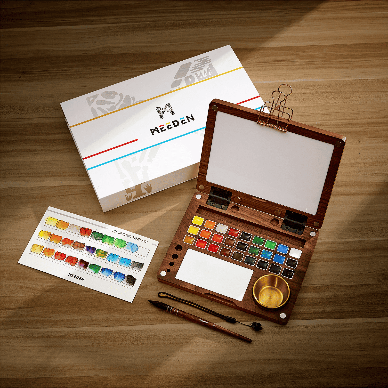 MEEDEN Premium Artist-Grade Watercolor Set - Luxury 27 Color Collection with Black Walnut Case