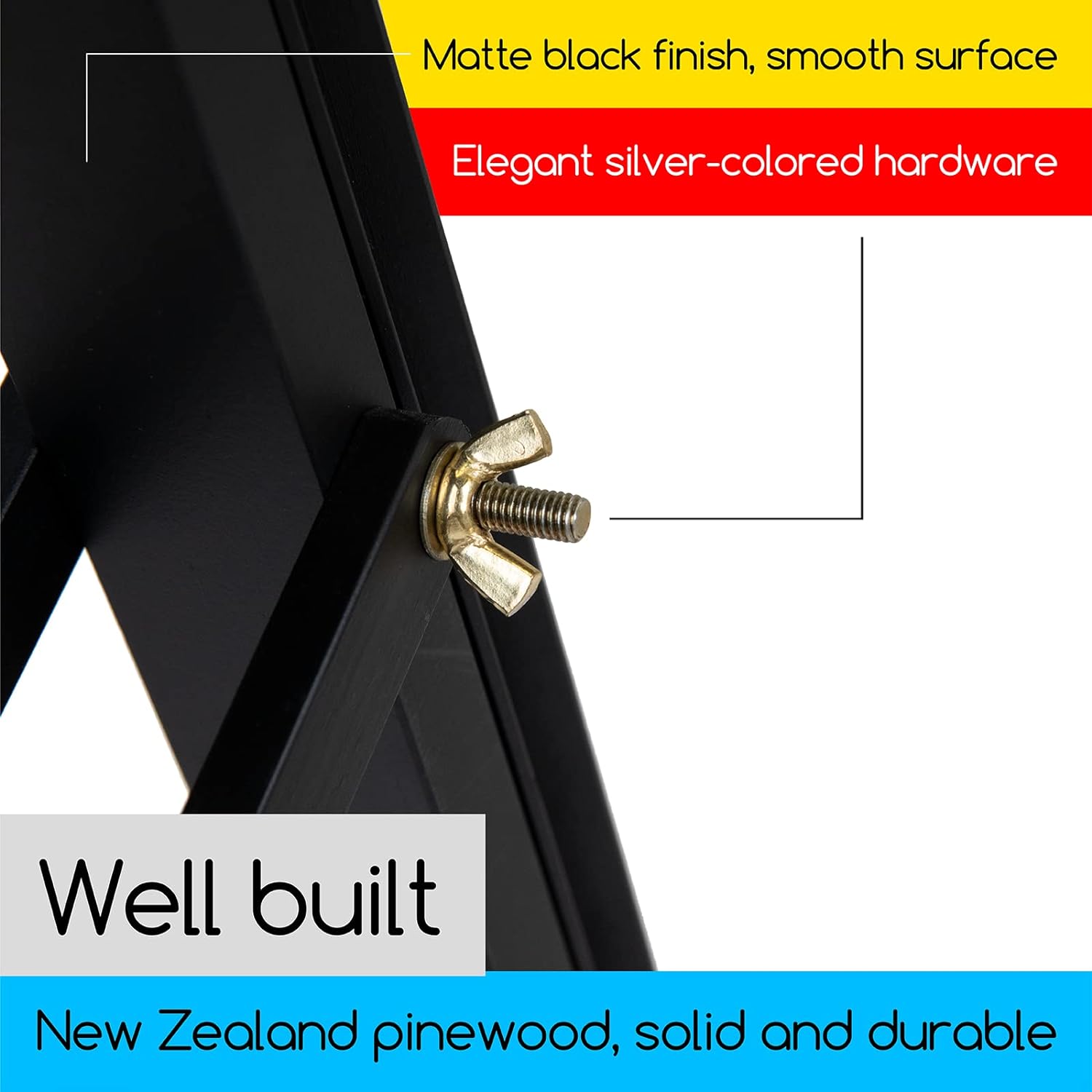 MEEDEN Pinewood A-Frame Painting Easel Stand-Black-W01D