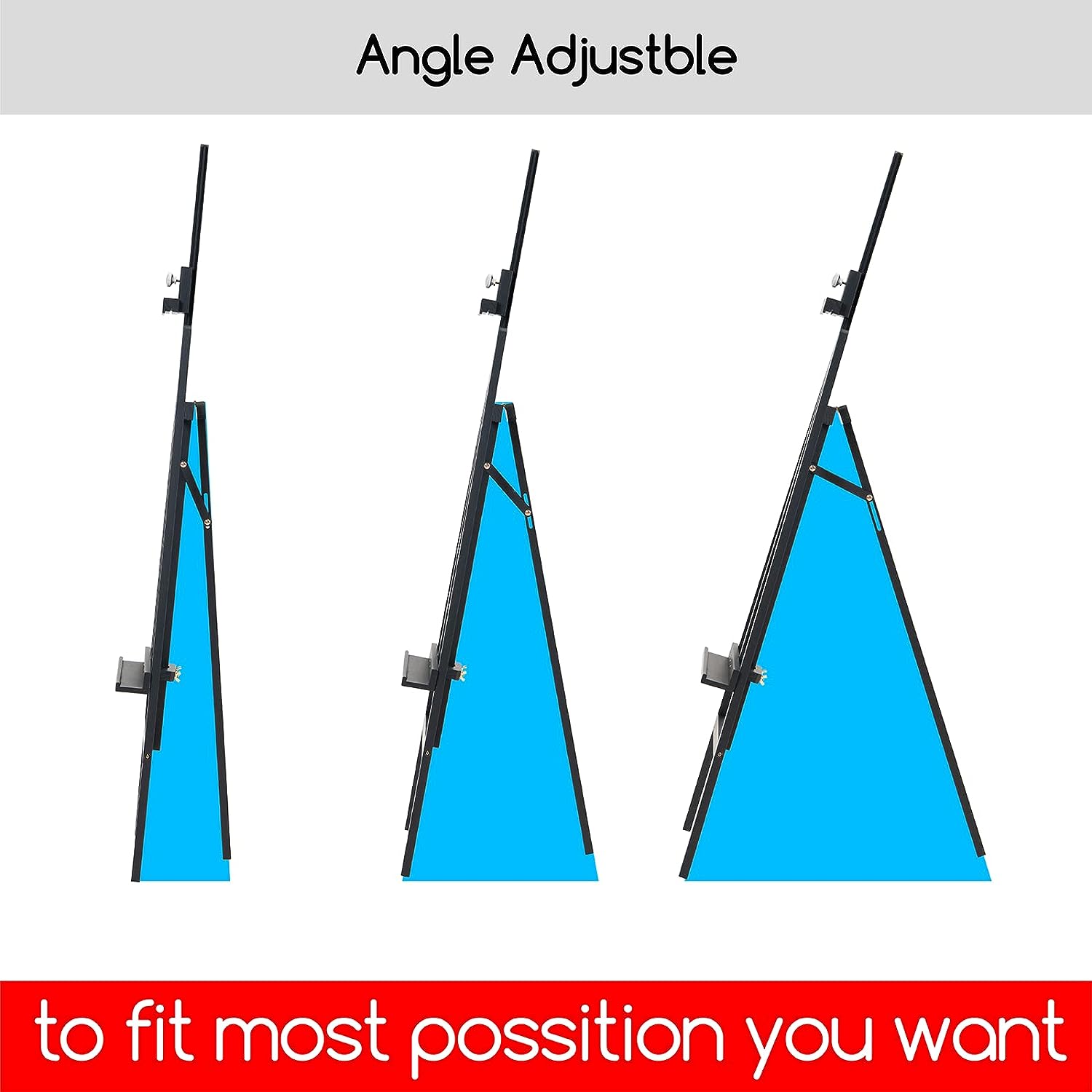 MEEDEN Pinewood A-Frame Painting Easel Stand-Black-W01D