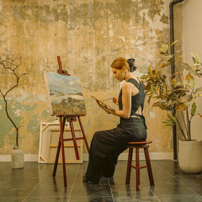 MEEDEN A-Frame Tripod Wooden Easel Stand-Dark Walnut-W09