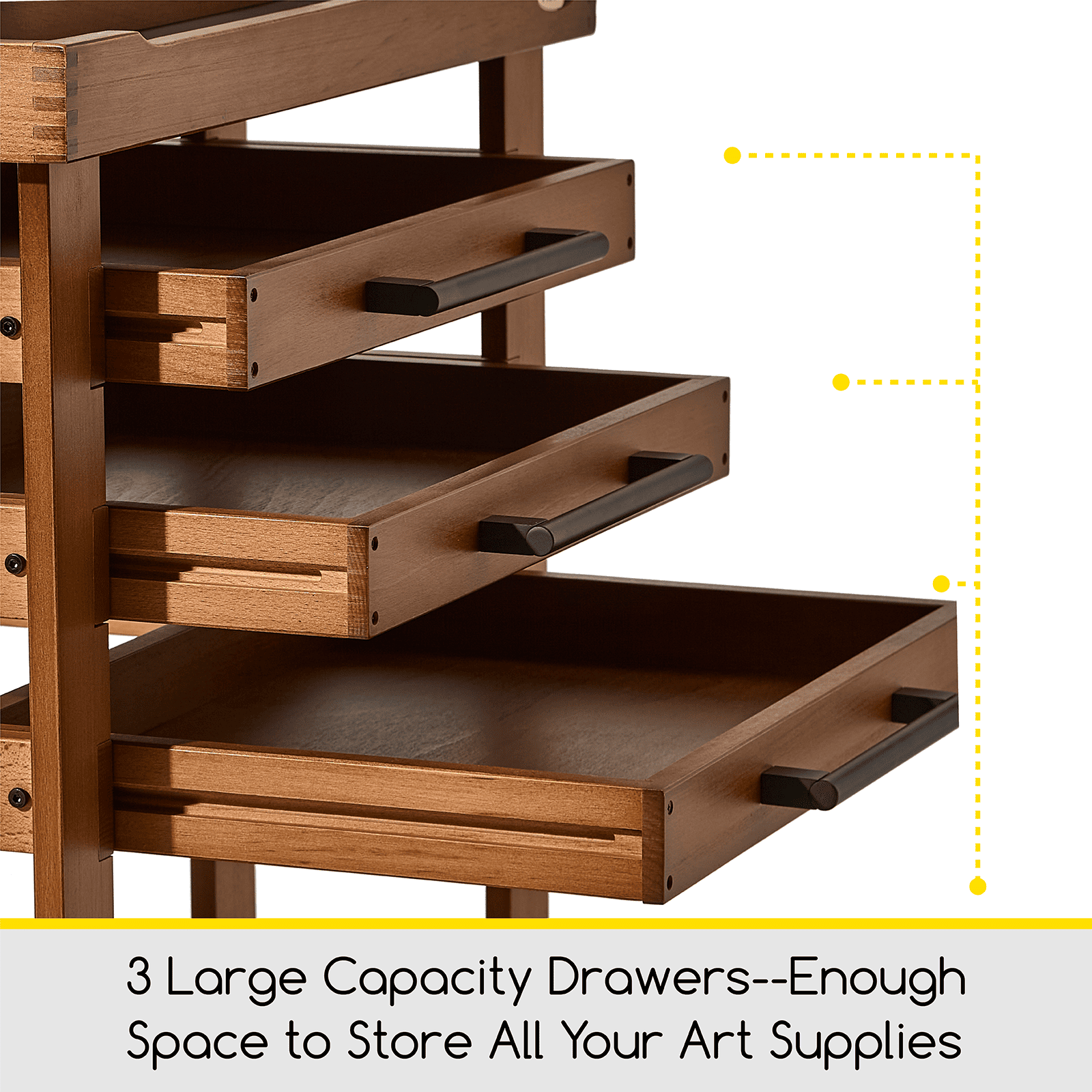 MEEDEN Deluxe Artist Supplies Storage Cart, 5-Tier Taboret-Walnut-W13H