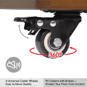 MEEDEN Deluxe Artist Supplies Storage Cart, 5-Tier Taboret-Walnut-W13H