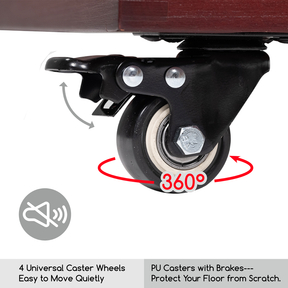 MEEDEN Deluxe Artist Storage Cart, 5-Tier Taboret-Cherry Walnut-W13H