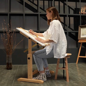 MEEDEN Adjustable Wooden Drafting Table, White-XSZ-5