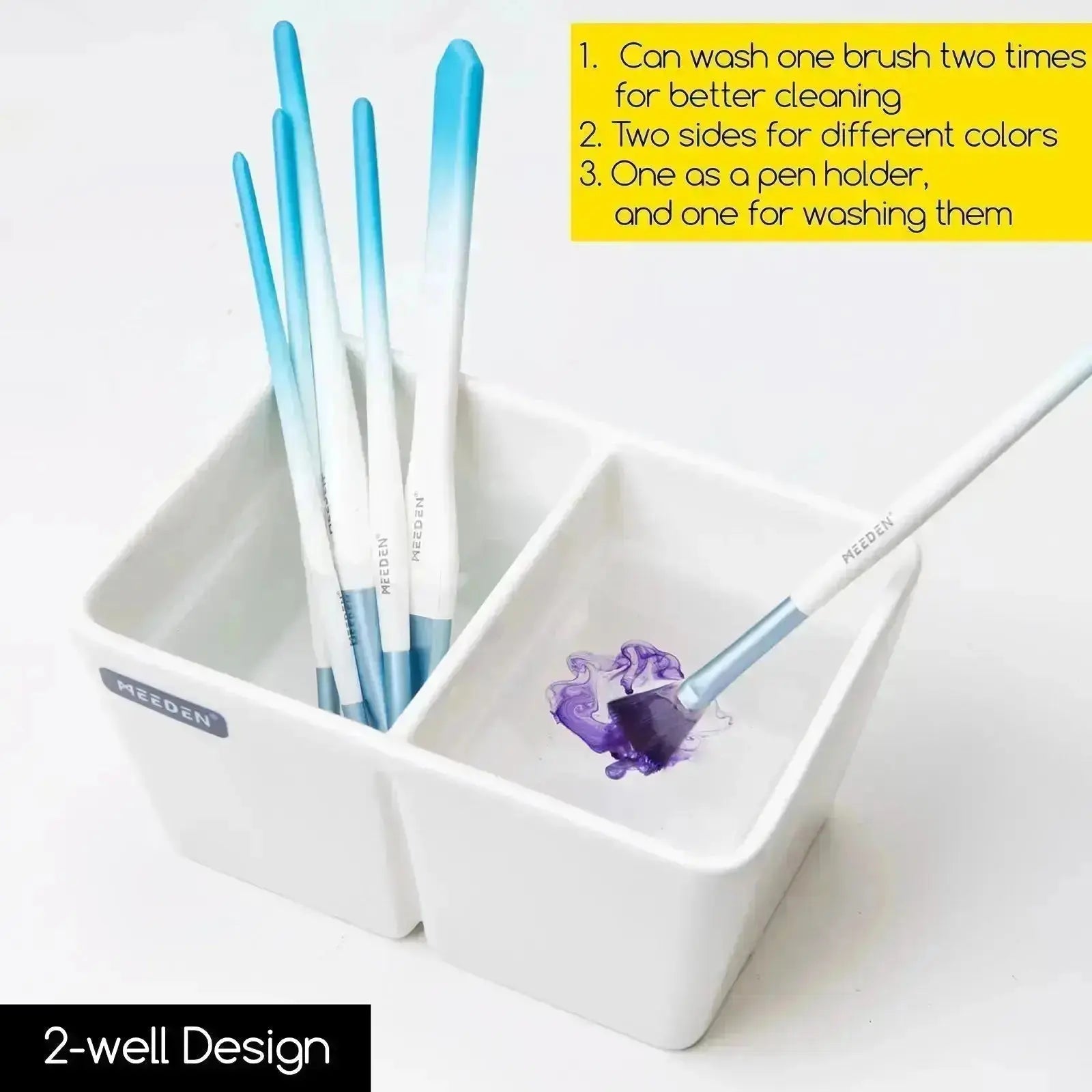 Watercolor Ceramic Brush Wash Bowl - MetrocartsWash Bowl