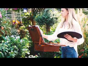 MEEDEN Plein Air Pochade Box with Tripod-Walnut